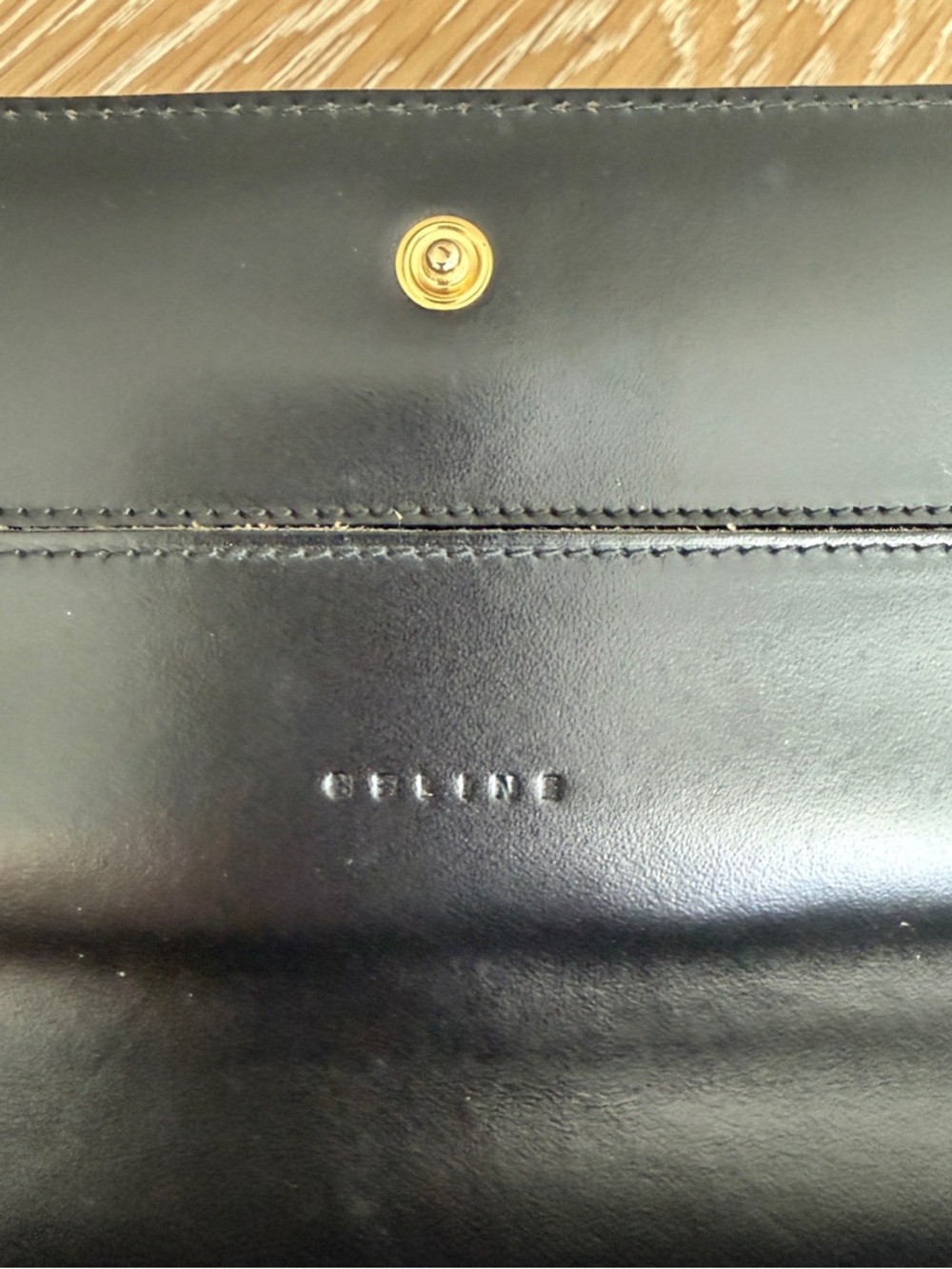 Celine Brown and Black Triomphe Pattern Long Wallet - Picture 4 of 9